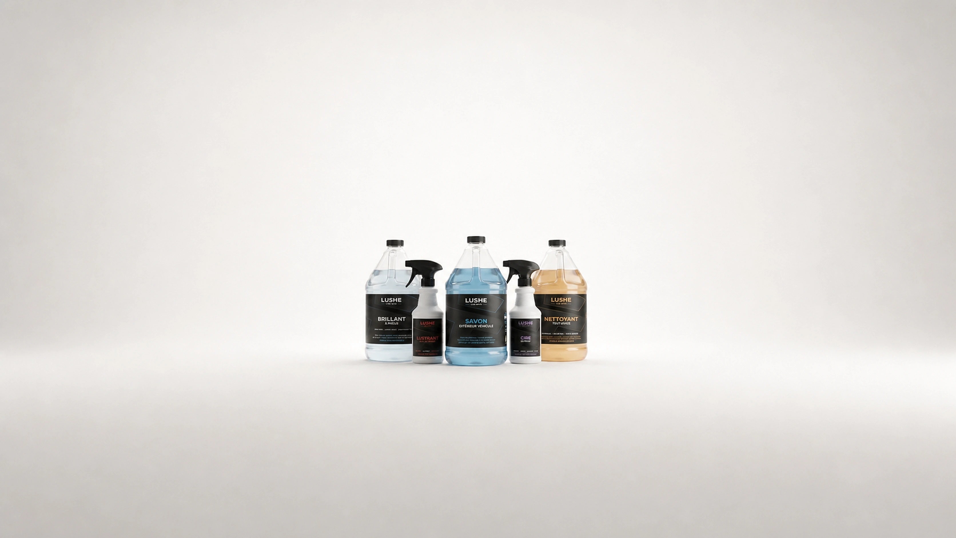 Gamme complète LUSHE — Savon, Nettoyant, Lustrant, Cire, Brillant à Pneus